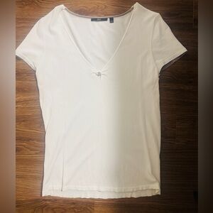 Hugo Boss White Short Sleeve V-Neck Tee